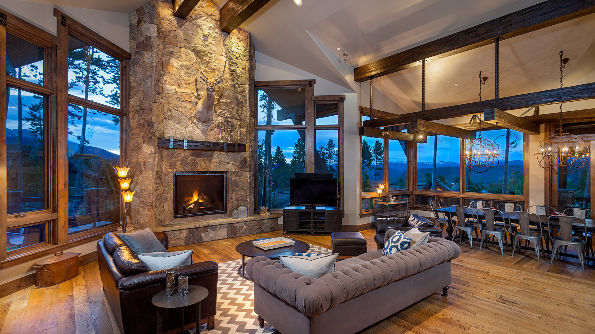 Timber Lodge fireplace